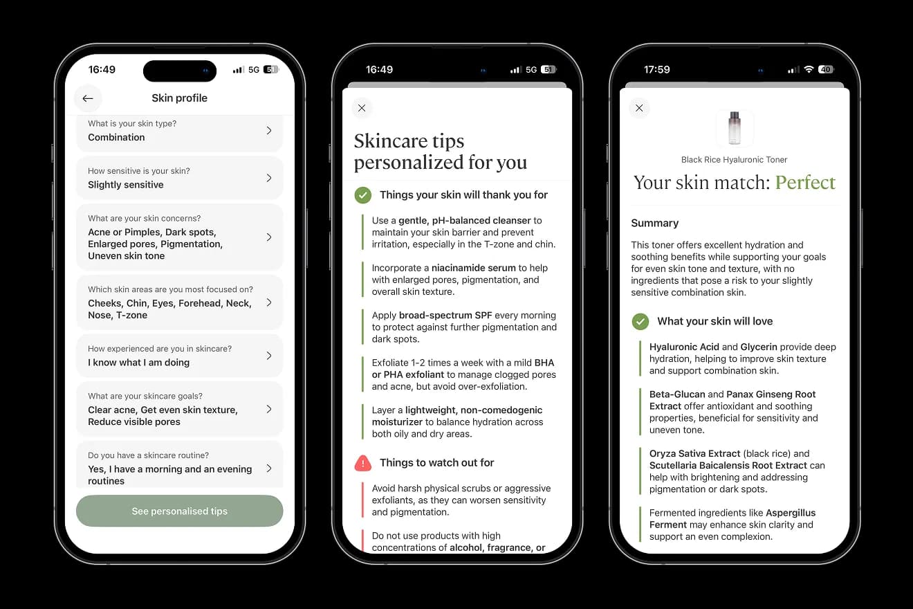 Skin Matching & Personalized Recommendations
