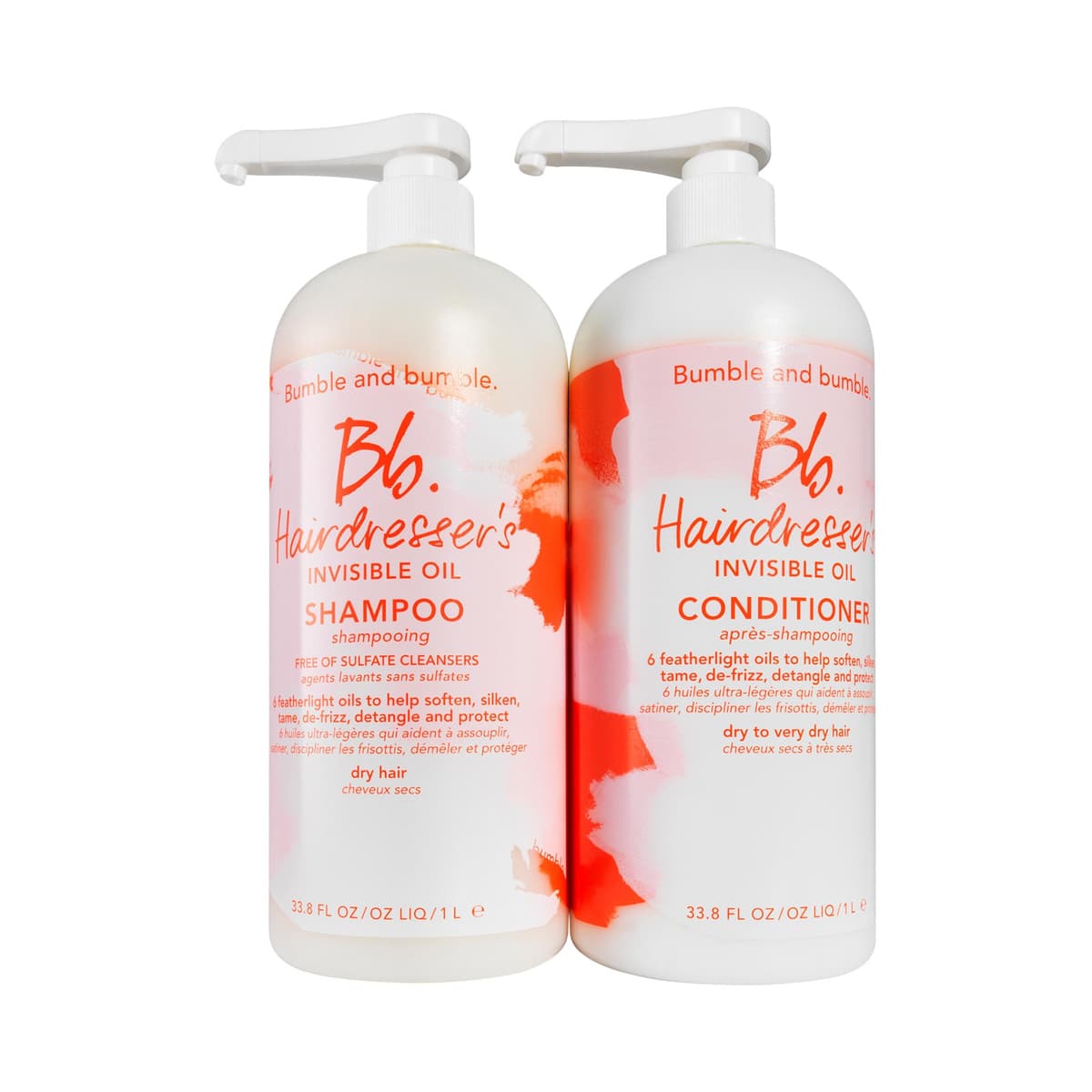 Hairdresser's Invisible Oil Shampoo and Conditioner Liter Duo