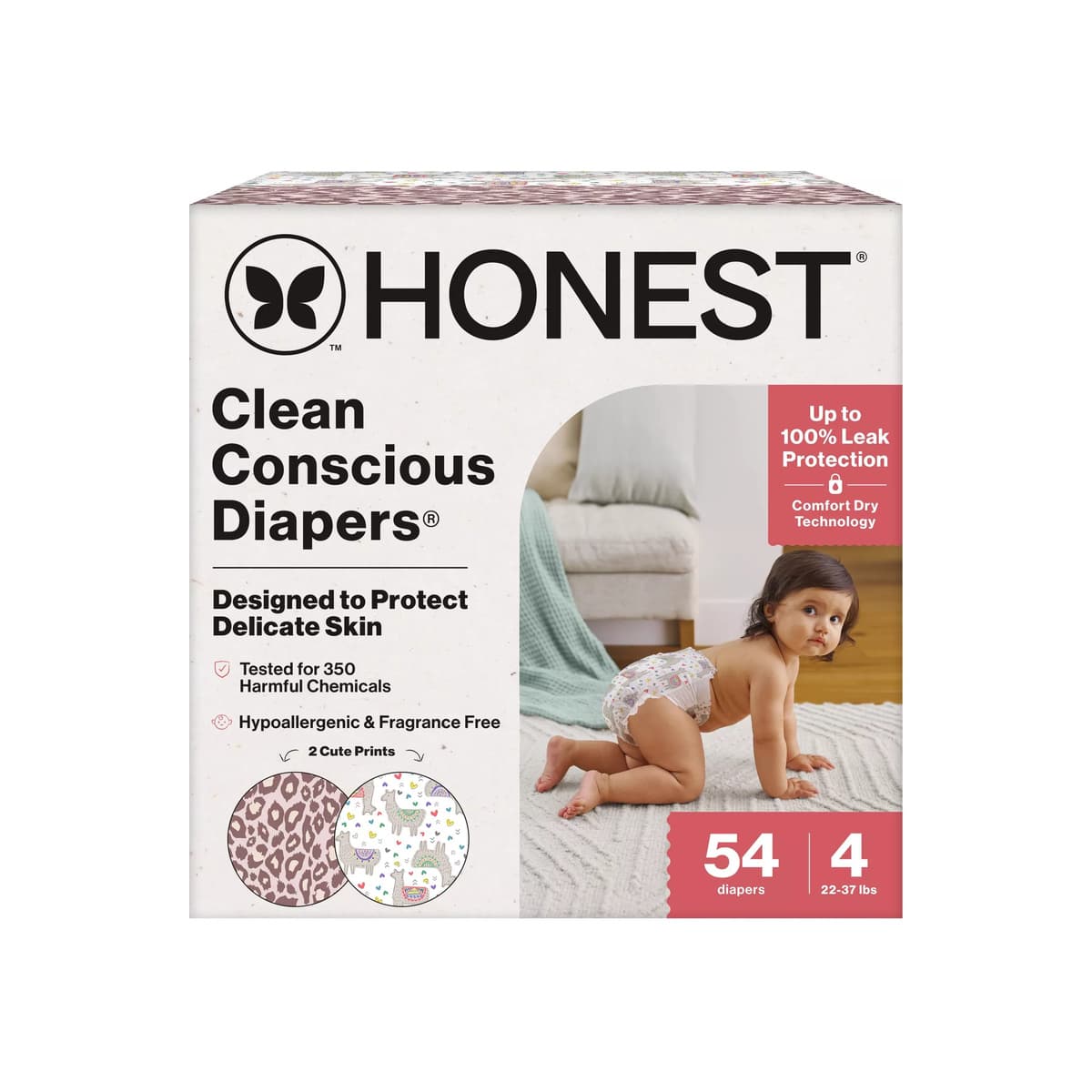 Clean Conscious Disposable Diapers - Wild Thang & Rose Blossom - Size 4
