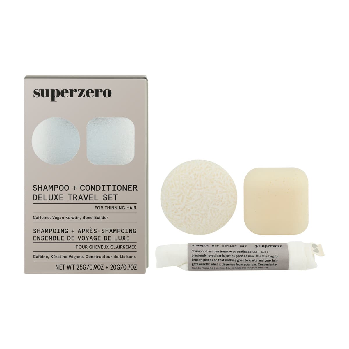 Mini Shampoo and Conditioner Bar Set For Thinning Hair