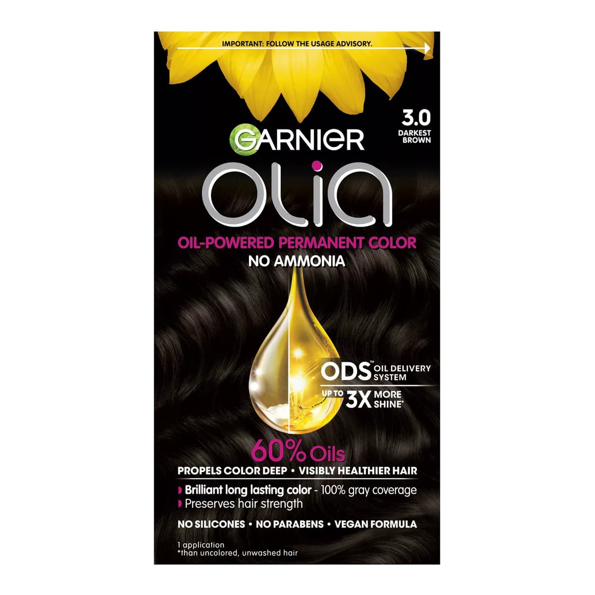 Olia Brilliant Color, #3.0 Darkest Brown