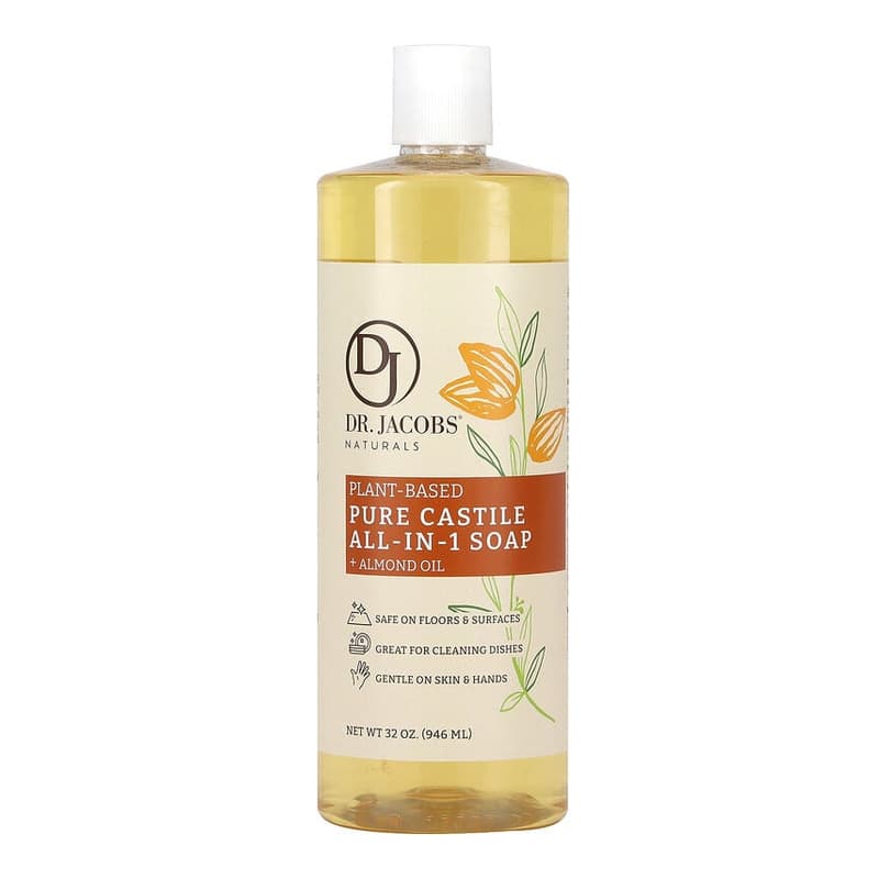Plant-Based Pure Castile All-In-1 Soap, Almond Oil
