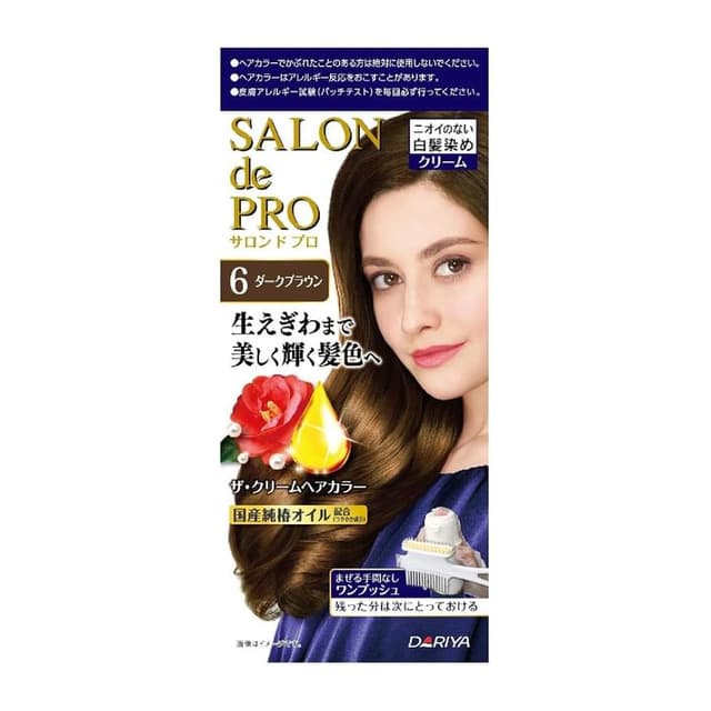 Salon De Pro One Push Gray Hair Color Cream, #6 Dark Brown