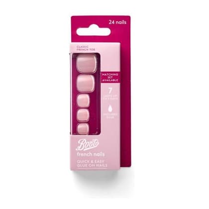 False Nail Classic French Toe x24