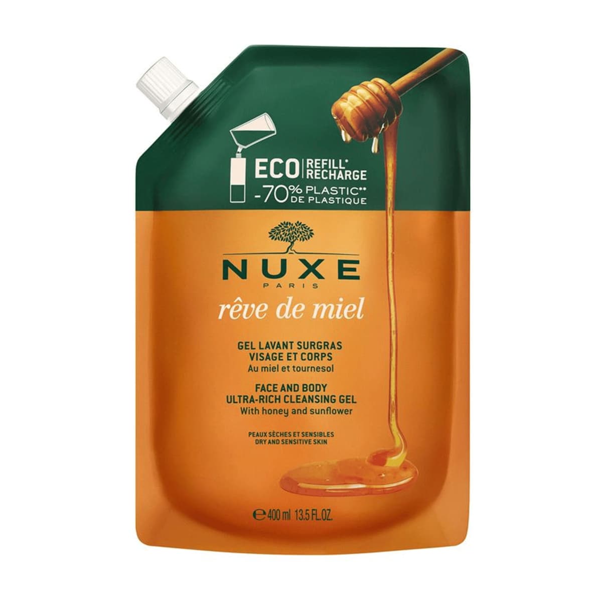Rêve de Miel Face and Body Ultra-Rich Cleansing Gel Eco-Refill