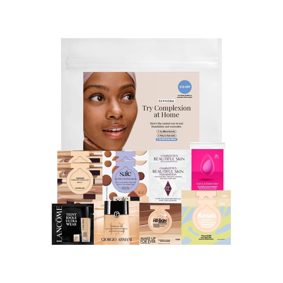Complexion Try-On Sample Bag With Redeemable Voucher, Fair Light/Fair - Option 2