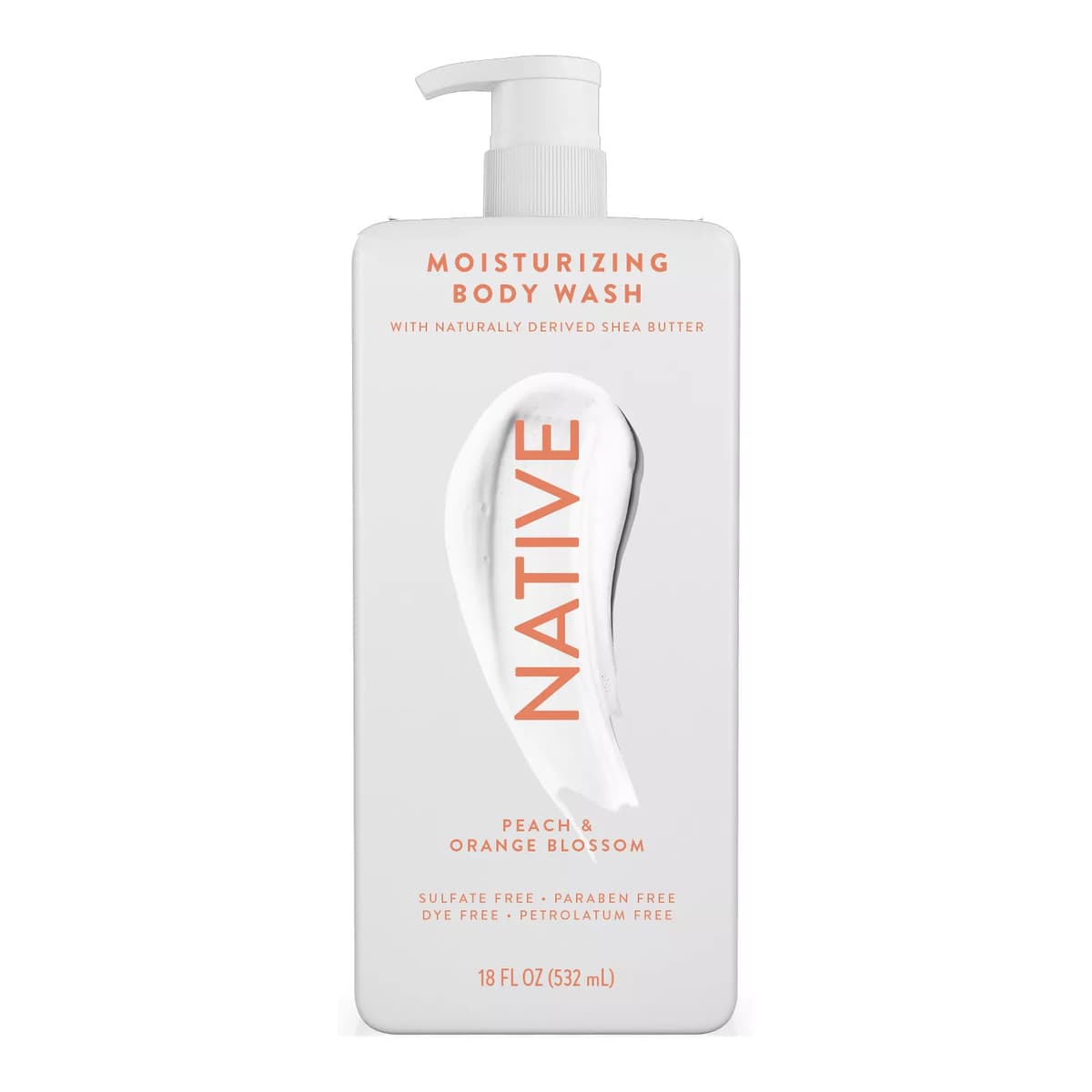 Moisturizing Body Wash Shea Butter for Women & Men - 24hr Hydration - Peach & Orange Blossom - Sulfate Free - Paraben Free