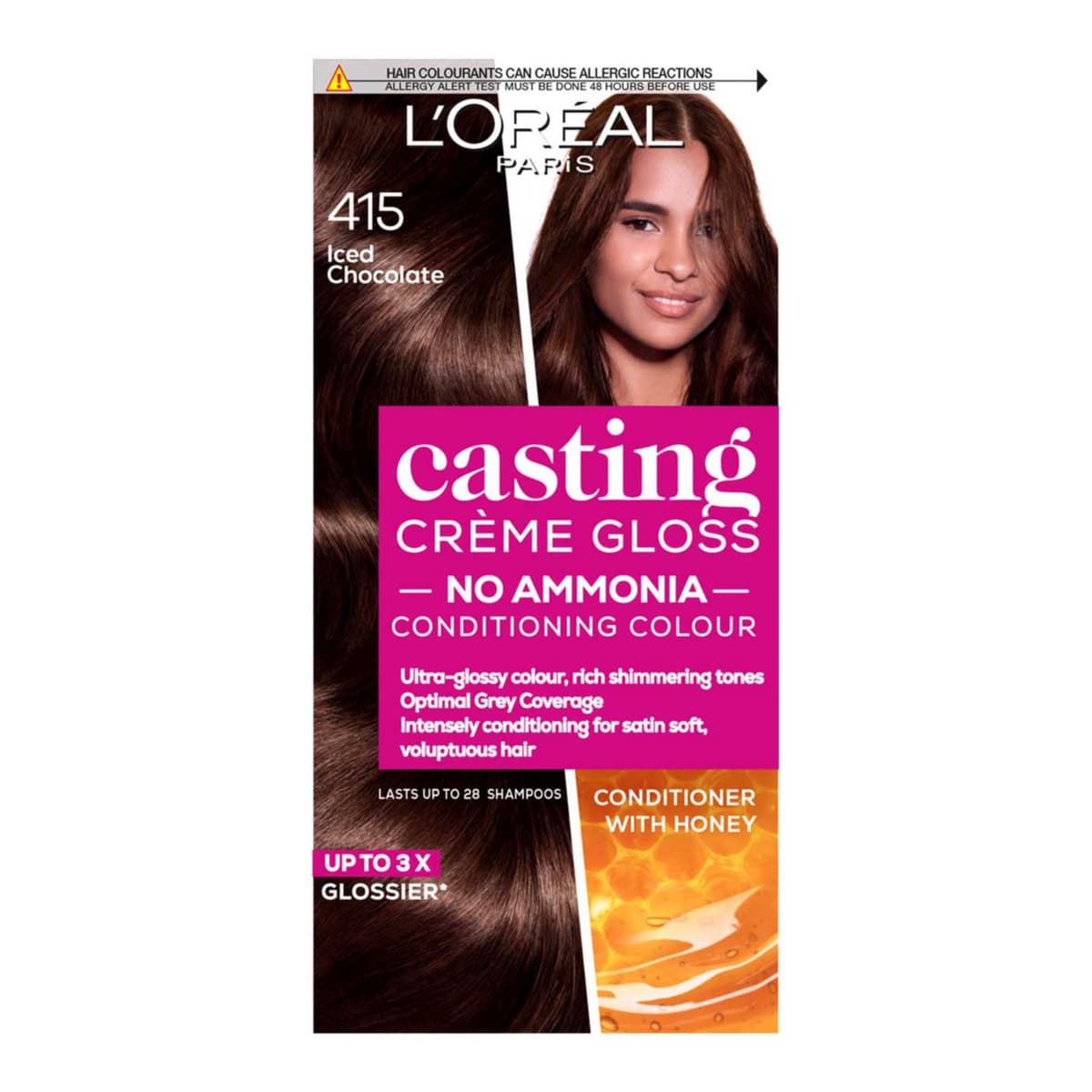 Paris Casting Creme Gloss Semi-Permanent Hair Dye, Brown Hair Dye 415 Iced Choc
