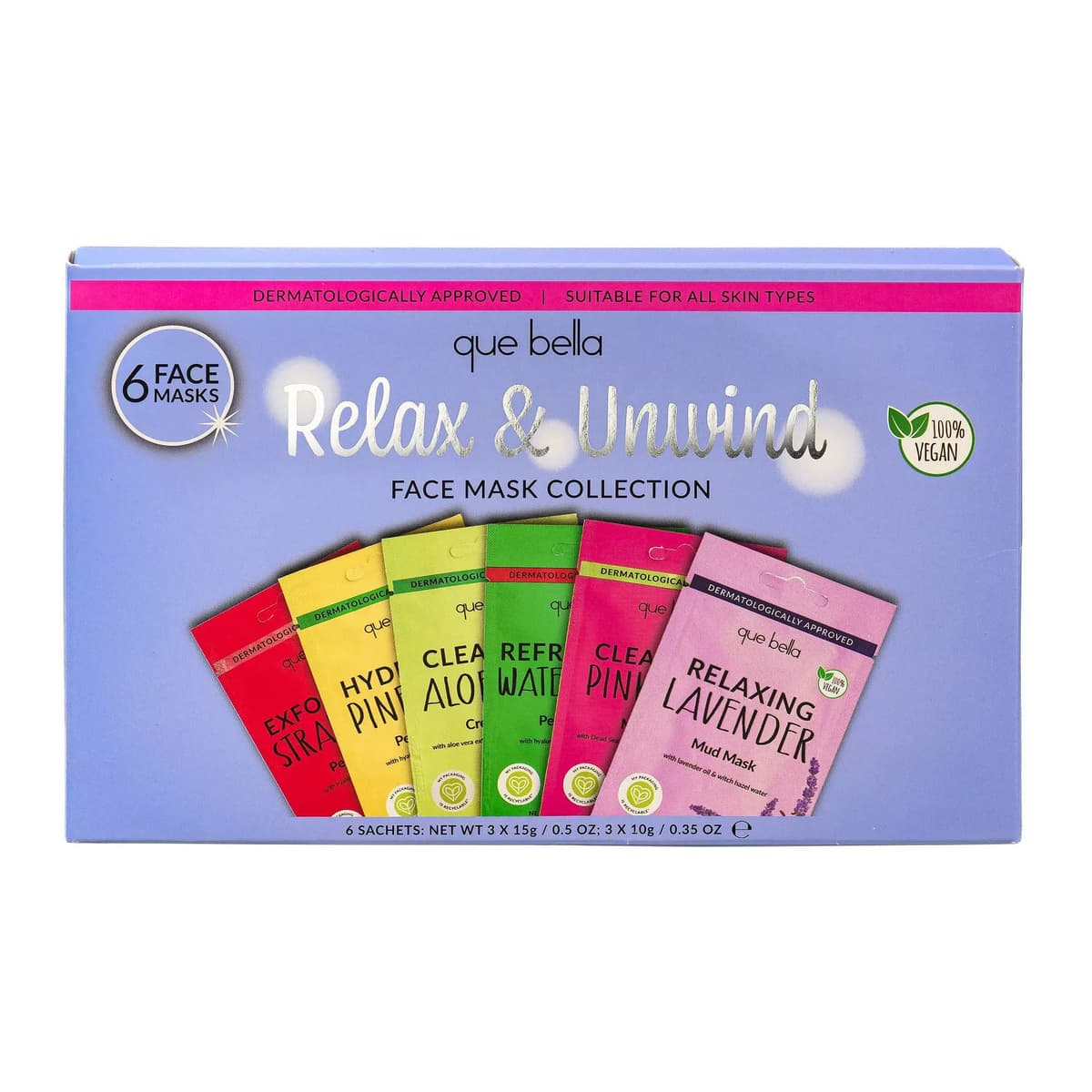 Relax & Unwind Face Mask Collection - 6pc