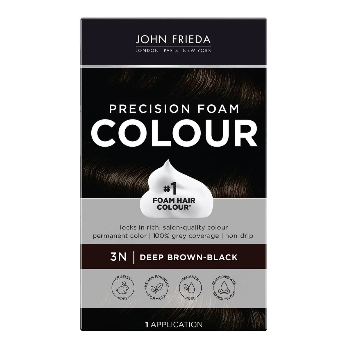 Brilliant Brunette Precision Foam Color, Hair Color Foam - 3N Deep Brown/Black