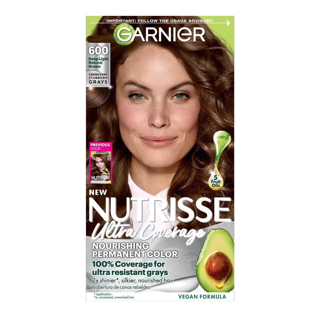 Nutrisse Ultra Coverage 100% Gray Coverage Permanent Hair Color - 600 Deep Light Natural Brown