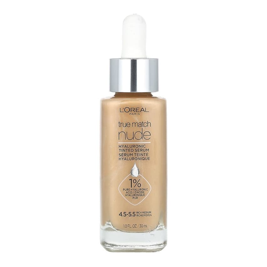 True Match, Nude, Hyaluronic Tinted Serum, #4.5-5.5 Rich Medium