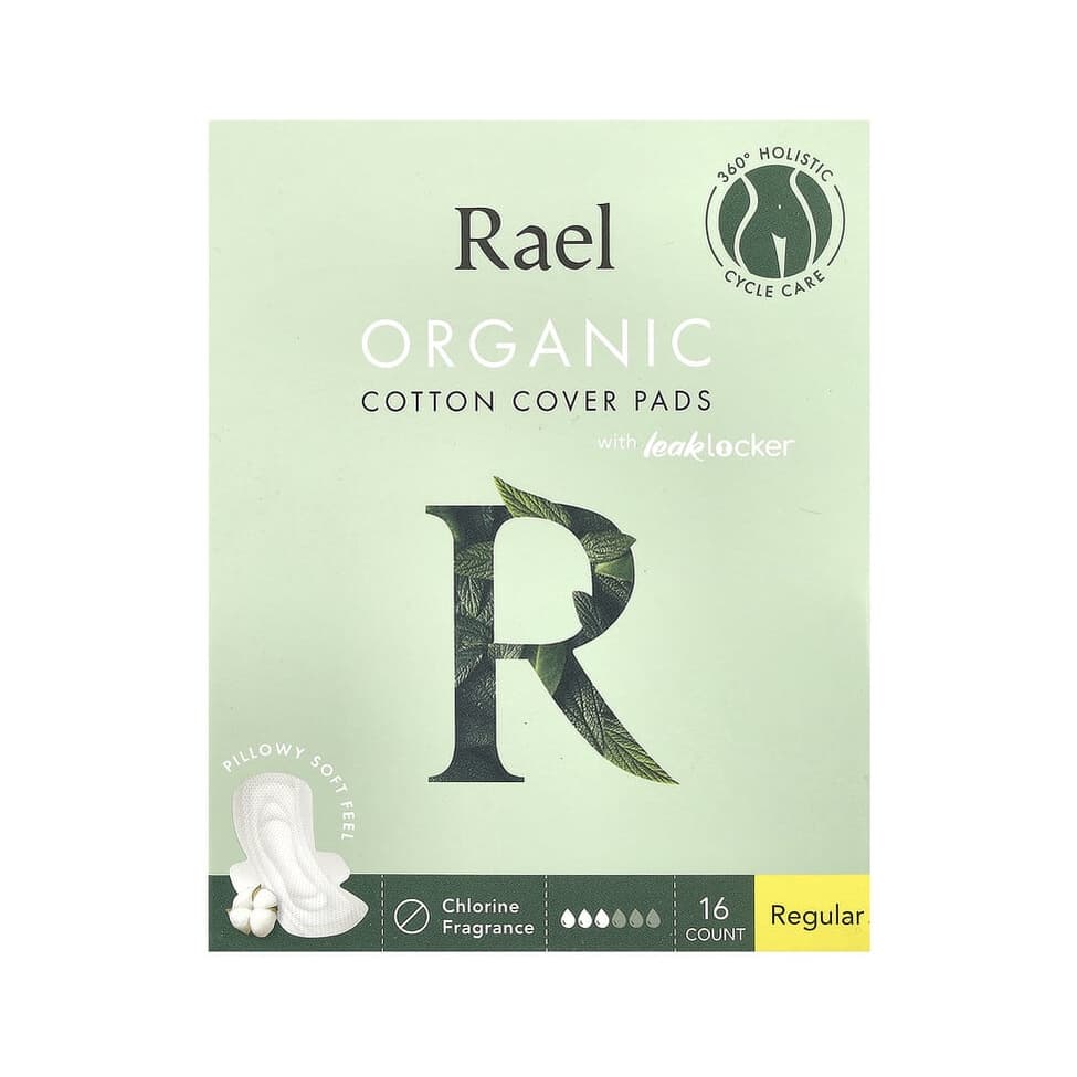 Organic Cotton Cover Pads, Regular, 16 Count