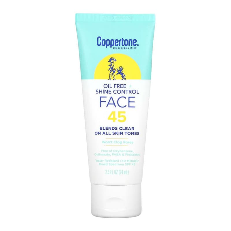Sunscreen Lotion, Oil Free + Shine Control, Face, SPF 45