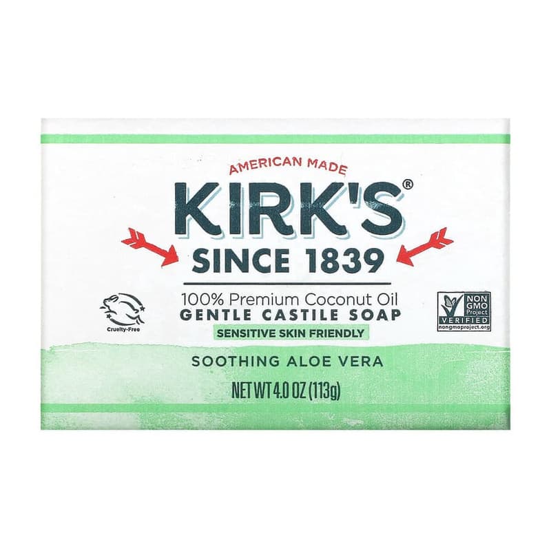 100% Premium Coconut Oil, Gentle Castile Soap, Soothing Aloe Vera