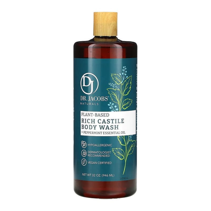Plant-Based Rich Castile Body Wash, Peppermint Essential Oil
