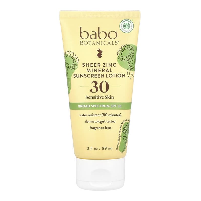 Sheer Zinc Mineral Sunscreen Lotion, Sensitive Skin, SPF 30