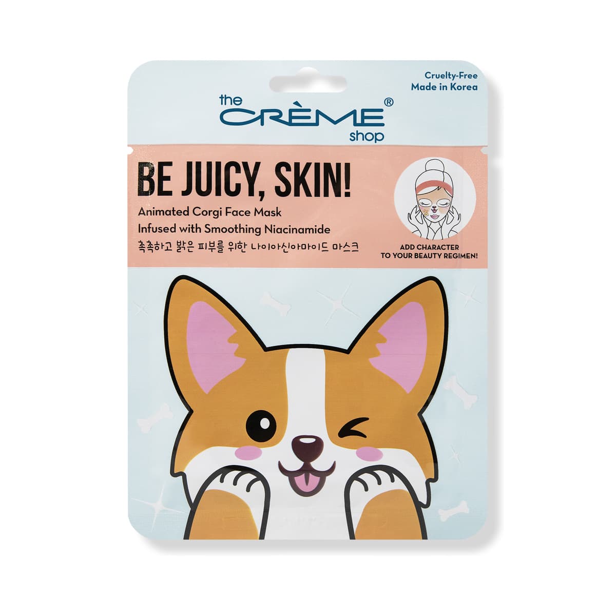 Be Juicy, Skin! Animated Corgi Face Mask