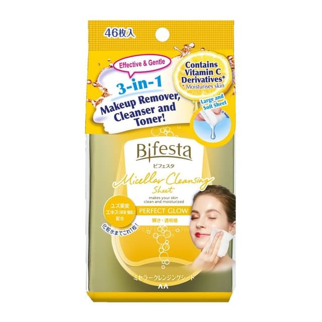 Bifesta Micellar Cleansing Sheet, Perfect Glow