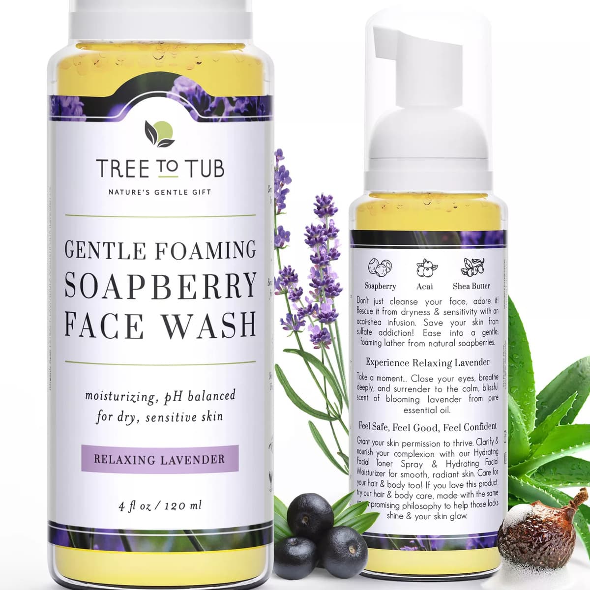 Sensitive Skin Face Wash for Dry Skin - Moisturizing Face Cleanser for Women & Men, Hydrating Foaming Facial Cleanser, Daily Face Soap
