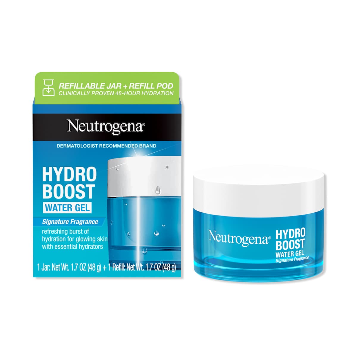 Hydro Boost Water Gel, Refillable Jar + Refill Pod