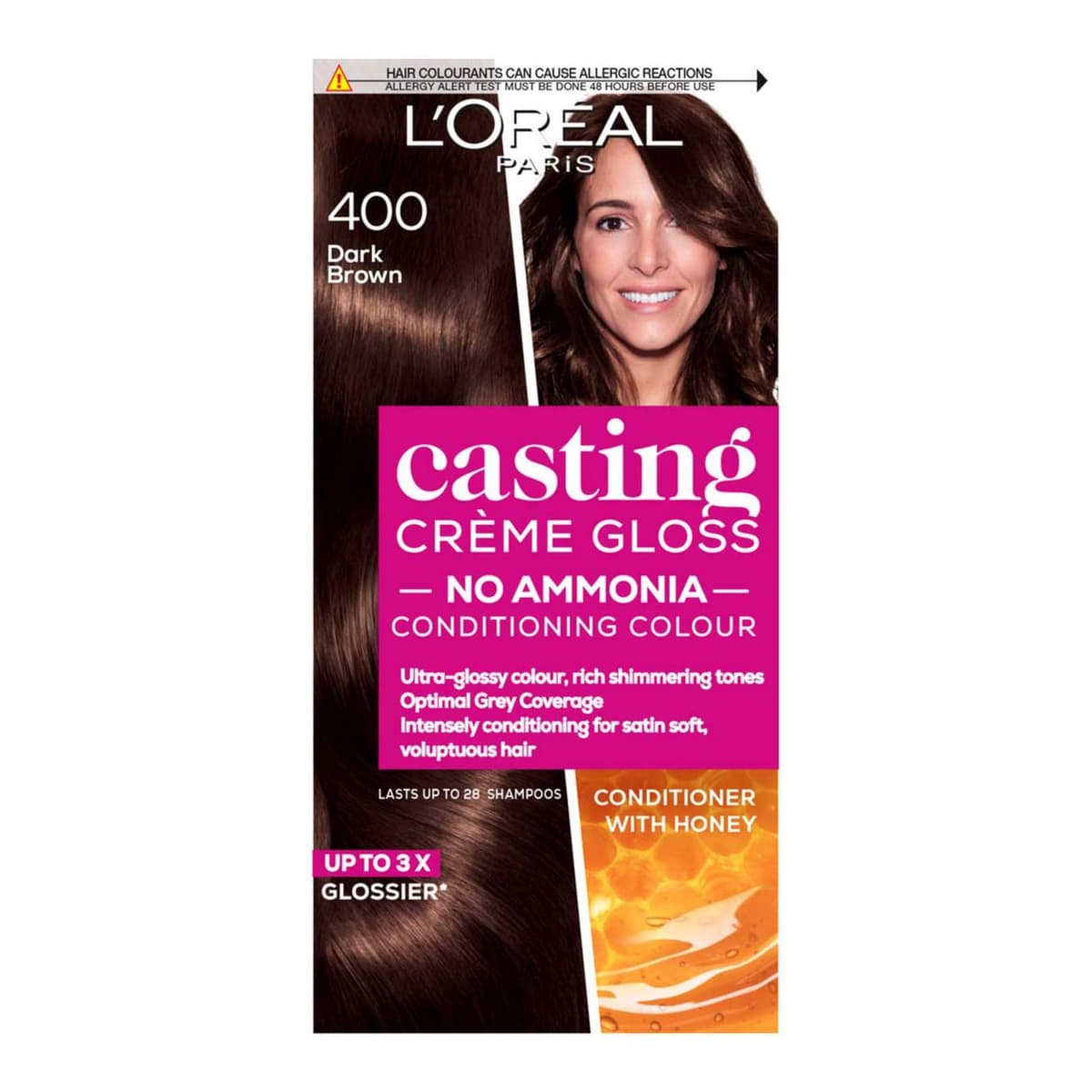 Paris Casting Creme Gloss Semi-Permanent Hair Dye, Brown Hair Dye 400 Dark Brown
