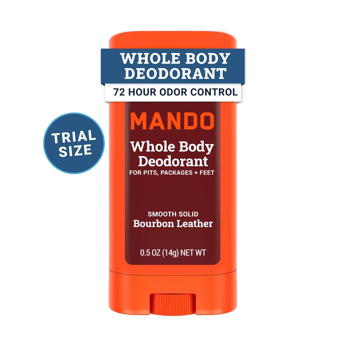 Whole Body Deodorant - Men's Aluminum-Free Smooth Solid Stick Deodorant - Bourbon Leather - Trial Size