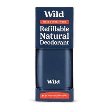 Navy Blue Case and Sandalwood and Cedar Stick Deodorant Refill