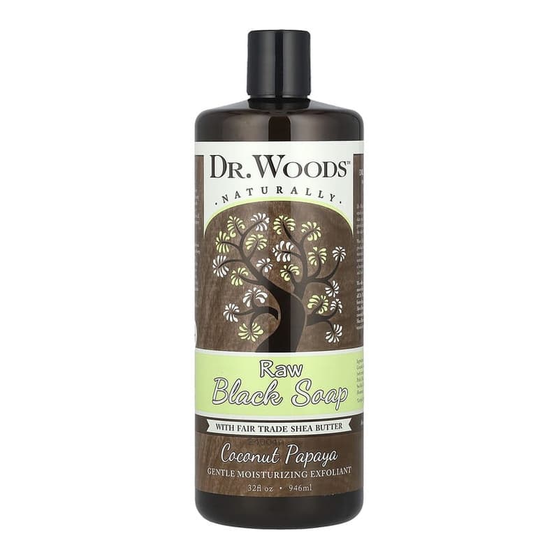 Raw Black Soap with Fair Trade Shea Butter, Coconut Papaya