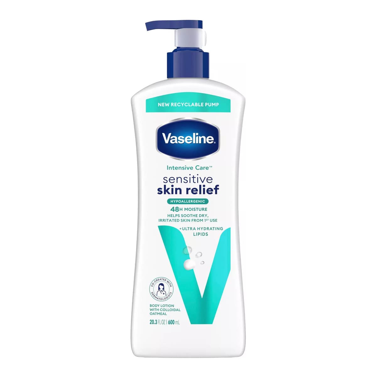 Intensive Care 48-Hour Moisture Hypoallergenic Sensitive Skin Relief Pump Body Lotion Unscented