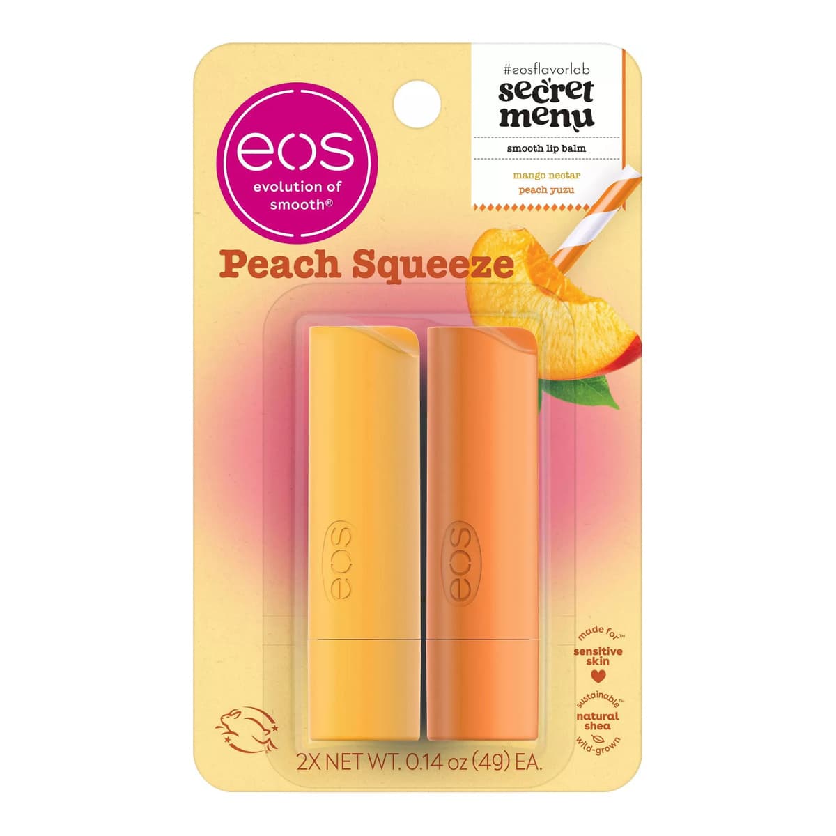 Peach Squeeze Stick Blister - 2pk