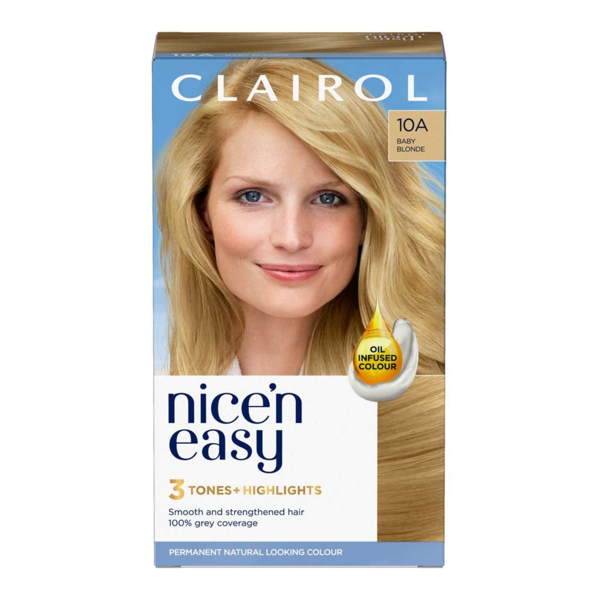 Clairol Nice'n Easy Crème Oil Infused Permanent Hair Dye 10A Baby Blonde