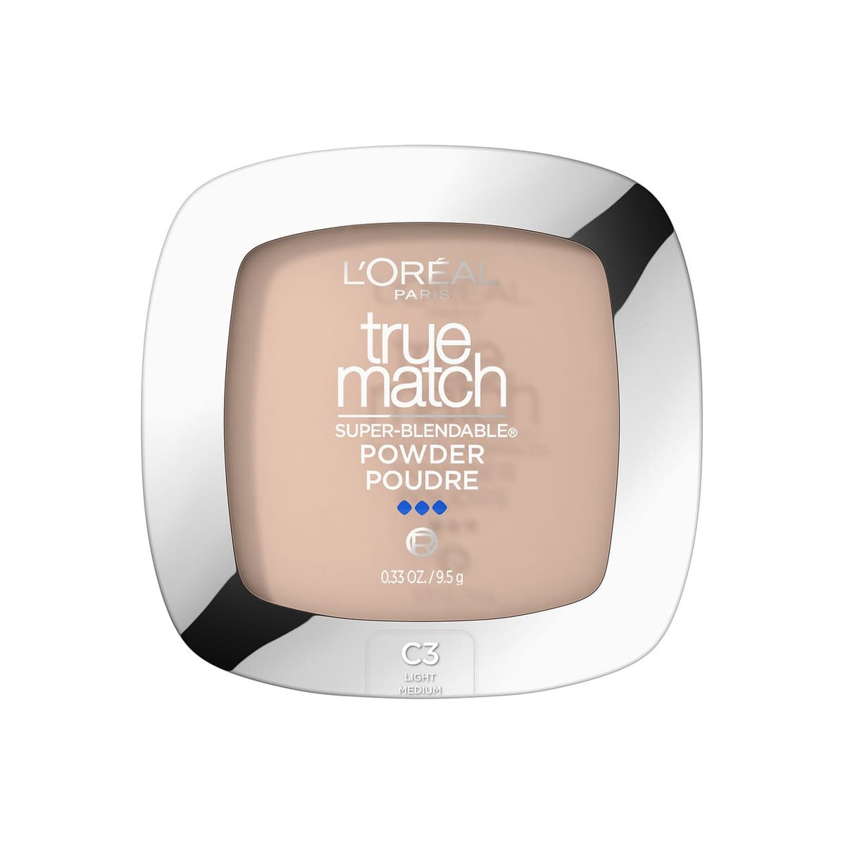 Super Blendable Oil Free Makeup Powder, Natural Finish Oil Free, C3 Light Medium