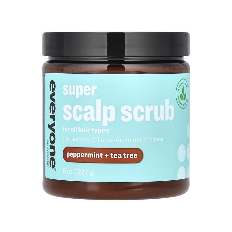 Super Scalp Scrub, For All Hair Types, Peppermint + Tea Tree