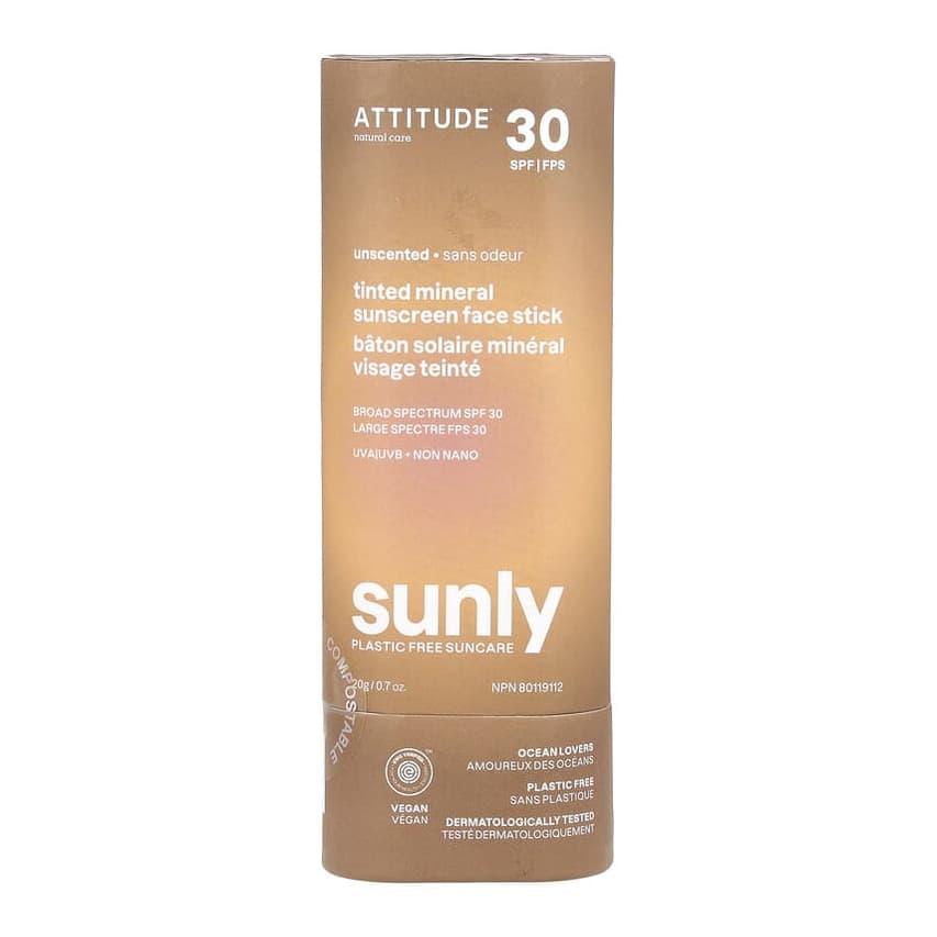 Tinted Mineral Sunscreen Face Stick, SPF 30, Unscented
