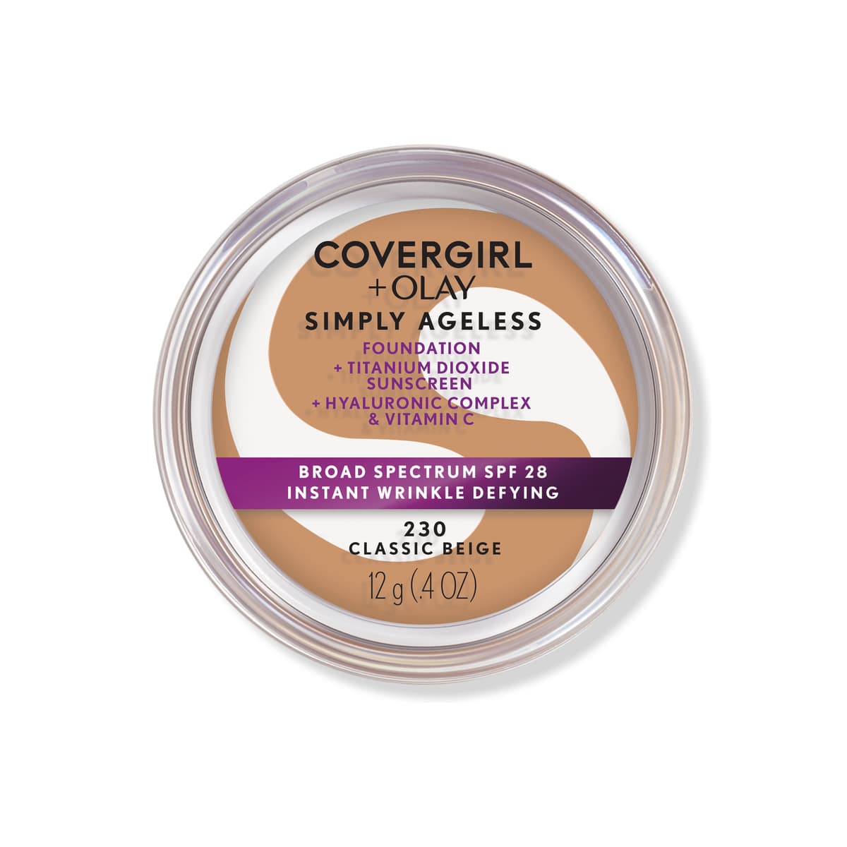 Olay Simply Ageless Instant Wrinkle-Defying Foundation with SPF 28, Classic Beige 230