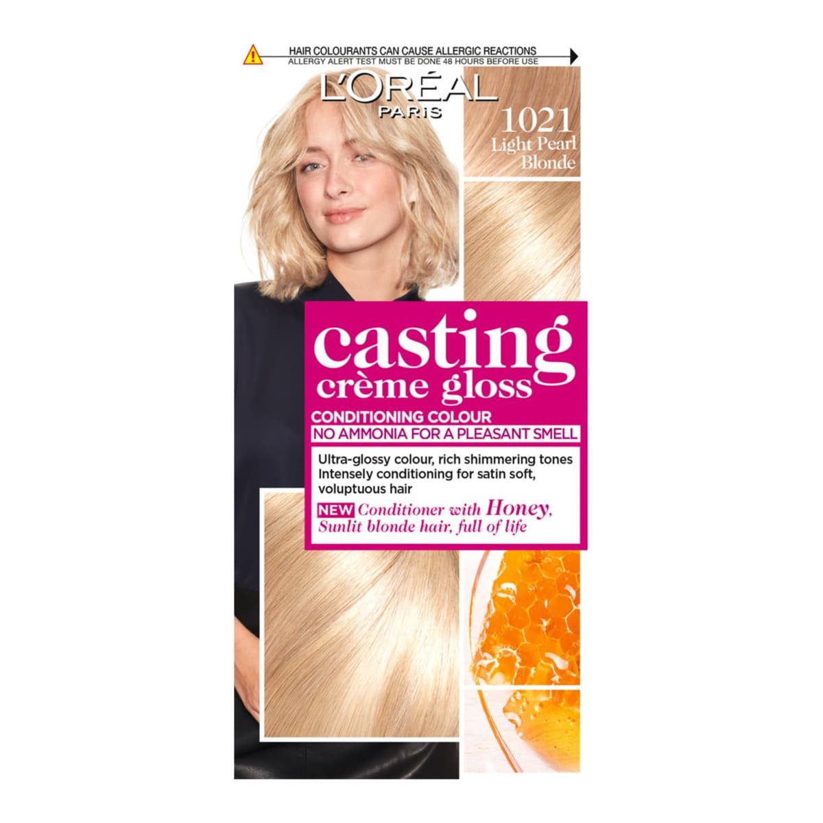 Paris Casting Creme Gloss Semi-Permanent Hair Dye, Blonde Hair Dye 1021 Light Pearl Blonde