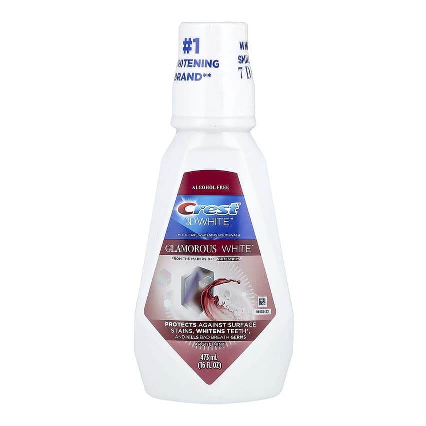 3D White™, Multi-Care Whitening Mouthwash, Glamorous White™, Alcohol Free, Arctic Mint