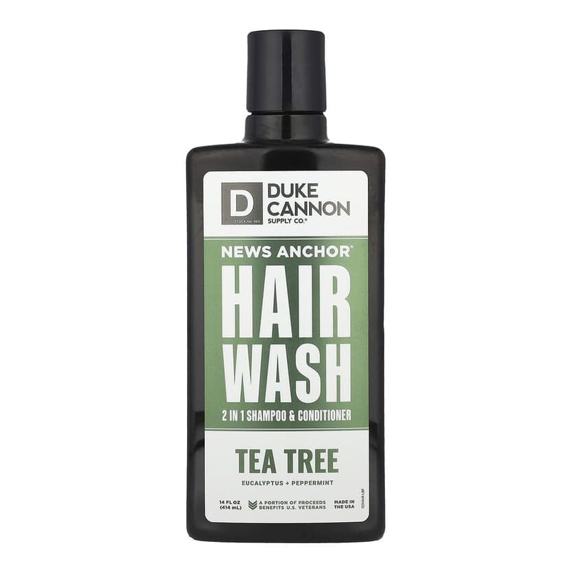 News Anchor® Hair Wash, 2 in 1 Shampoo & Conditioner, Tea Tree, Eucalyptus + Peppermint
