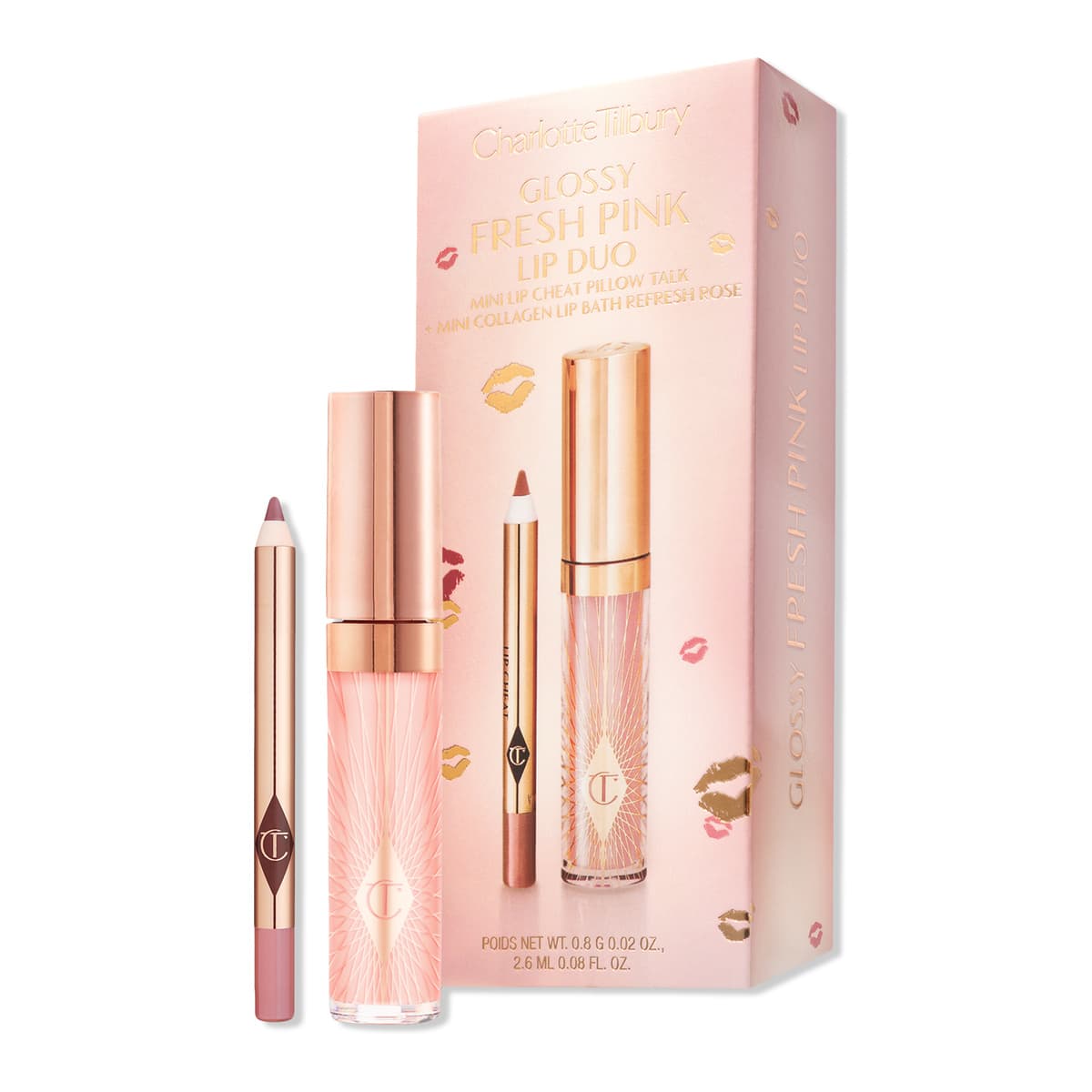 Mini Glossy Pink Lip Gloss + Lip Liner Set