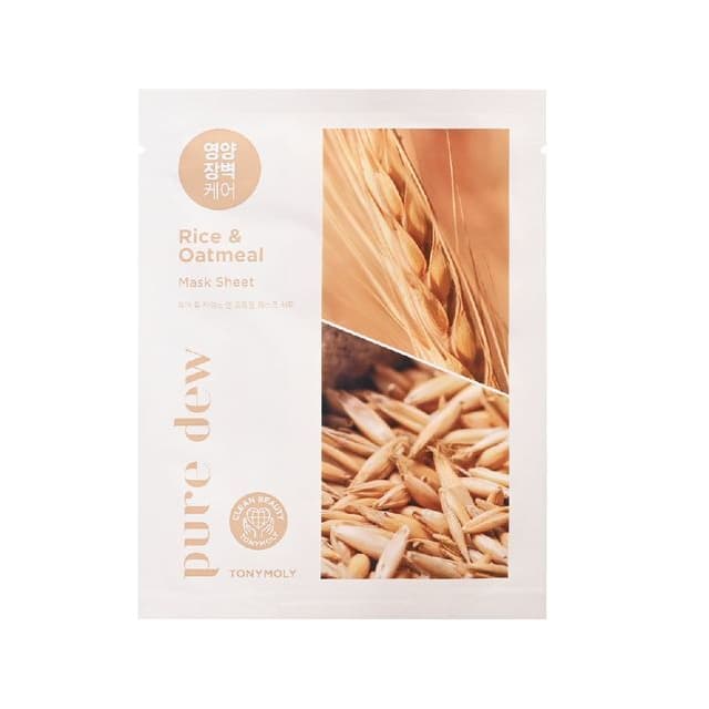 Pure Dew Mask Sheet, Rice & Oatmeal
