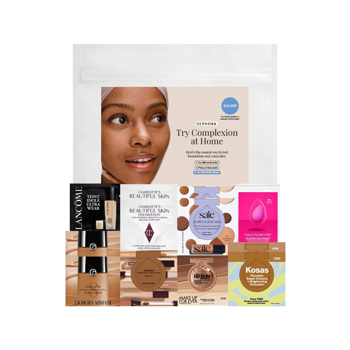 Complexion Try-On Sample Bag With Redeemable Voucher, Tan - Option 2