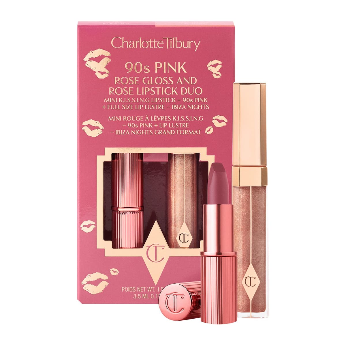 K.I.S.S.I.N.G Lipstick and Lip Gloss Duos, #90's Pink