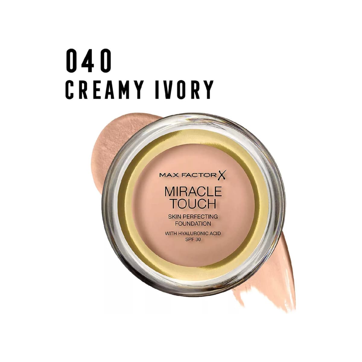 Miracle Touch Foundation SPF30 with Hyaluronic Acid, #040 Creamy Ivory