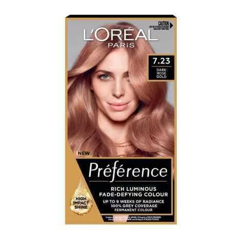 Preference 7.23 Rose Gold Blonde Permanent Hair Dye