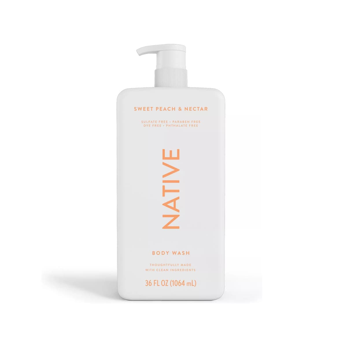 Body Wash for Women & Men - Sweet Peach & Nectar - Sulfate Free with Pump