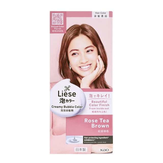 Liese Creamy Bubble Hair Color, Rose Tea Brown