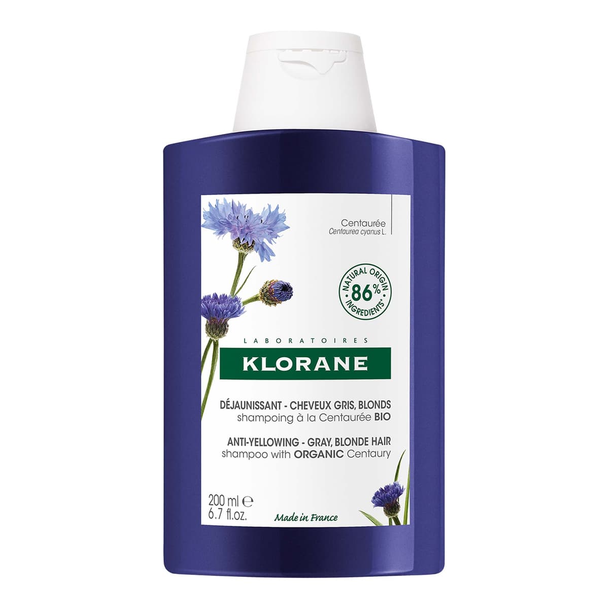 Anti-Yellowing Shampoo with Organic Centaury for White and Grey Hair