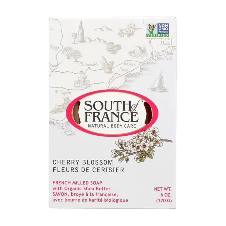 South of France Bar Soaps French Milled Oval Soap - Cherry.