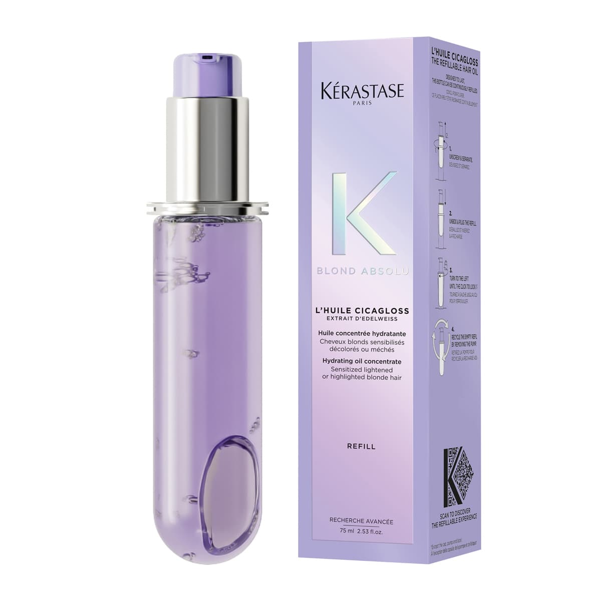 Blond Absolu L'huile Cicagloss Refill, Hair Oil For Sensitised Lightened Or Highlighted Blonde Hair